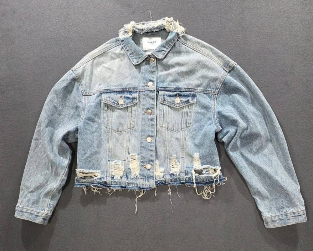 Vervet Blue Soul Y2K Distressed Classic Denim Jacket Medium A008770